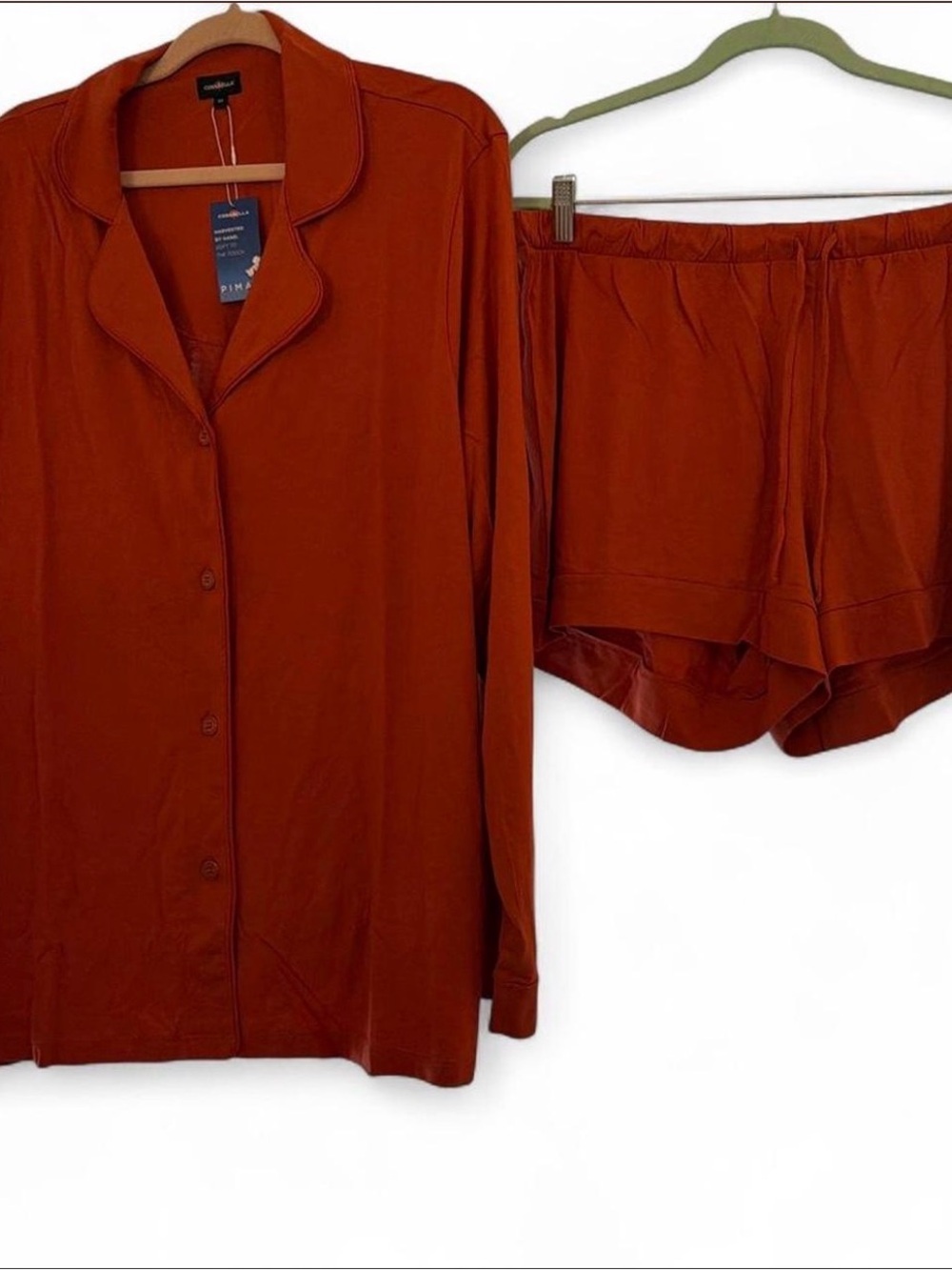 Pima Cotton Cosabella Burnt Orange Pajama Set - Women